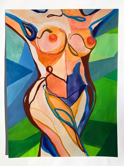 Nude Abstract Art, Lady Body Figure Painting, Acrylic Painting Women Bodies, Nude Human Figure Painting, Nude Figures For Sketching, Tasteful Nude Wall Art, Abstract Painting Acrylic Modern, Nude Artwork, Body Positivity Art