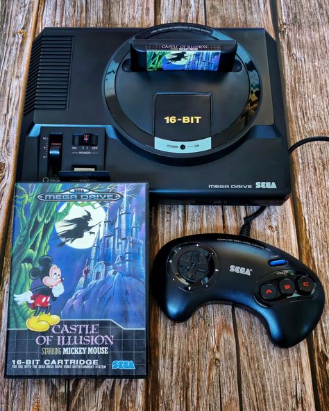 Today is Mickey Mouse's birthday so I've gone with Castle of Illusion for this week's Mega Drive Monday post. This was the first Mickey Mouse game to appear on SEGA consoles and I've fond memories of playing both the Master System and Mega Drive versions. I'd played the Master System version just a few weeks after it's release, but always wanted to play the Mega Drive version after seeing the 16-bit screenshots in the gaming mags & SEGA ads. The 16-bit graphics looked incredible & was o... Mickey Mouse Games, Monday Post, Sega Mega Drive, 16 Bit, Mickey Mouse Birthday, The Master, My Favorites, To Play, Castle