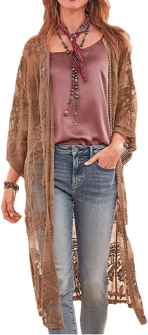 Bsubseach Women Sexy Open Front Beach Cover Up See Through Kimono Cardigan #amazonfinds #freepeopledupes #freepeopleoutfits #freepeoplestyle #freepeopleaesthetic #freepeopleclothing #freepeoplemovement #bestfreepeopledupes #freepeopleonamazon #freepeopleonamazondupes #amazondupes #freepeopleshorts #freepeoplemovementdupe #freepeopleamazonskirt #freepeopleblouse #founditonamazon #kimono #beachcoverup Gilet Kimono, Casual Beach Wear, Cardigan Kimono, Beach Kimono, Crochet Swimwear, Lace Kimono, Bohemian Beach, Lace Crochet, Kimono Cardigan