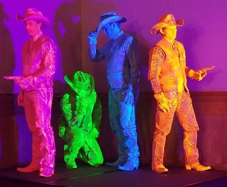 Neon Cowboys living statues can be used for all kinds of events from product launches and corporate functions to private parties and festivals. They are every bit art and color! Delight in your guests reactions as they lay eyes on the color popping Neon Cowboys! Neon Rodeo Party, Neon Western Party, Space Cowboy Decor, Neon Cowboy Aesthetic, Neon Cowboy Party, Neon Cowboy Outfit, Space Cowboy Aesthetic, Modern Cowboy Aesthetic, Space Rodeo