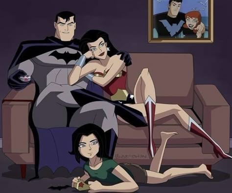 Miguel O'hara Holding Mayday, Wonderbat Fanart, Batman X Wonder Woman, Batman And Wonder Woman, Batman Love, Dc Couples, Wayne Enterprises, Fandom Ships, Eyeball Art