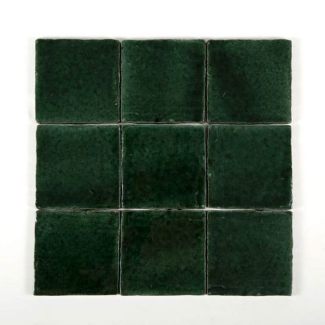 DARK GREEN GLAZED TILE 9,8×9,8 Dark Green Tiles, Moroccan Tiles, House Tiles, Green Enamel, Reclaimed Wood, Dark Green, Natural Stones, Tile, Wood