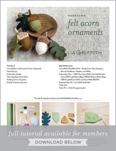 Felt Designs Pattern, Acorn Felt Pattern, Acorn Pincushion Pattern, Acorn Sewing Pattern, Fabric Acorns Pattern, Felt Leaves Template Free Pattern, Felt Acorns Diy, Felt Pinecone Template, Felt Squirrel Pattern Free