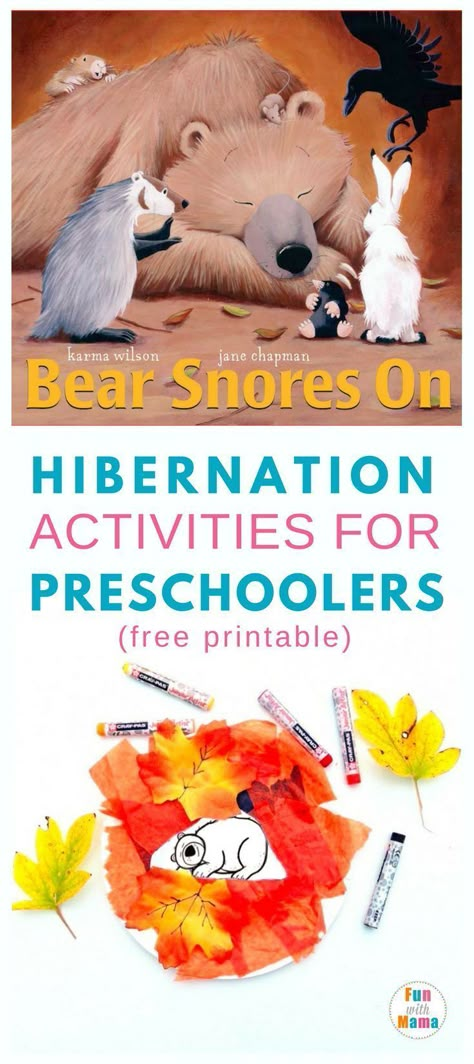 Hibernation Preschool Theme, Hibernation Preschool Crafts, Hibernation Preschool Activities, Hibernation Crafts, Hibernation Preschool, Hibernation Activities, Bears Preschool, Animals That Hibernate, Craft Preschool