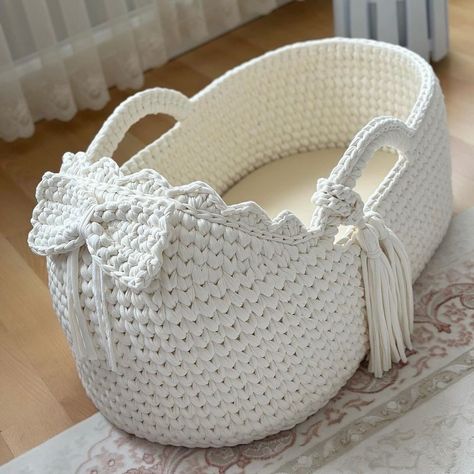 Introducing our latest creation: the Handmade Crochet Bassinet! 🌸🧶 Crafted with love and care, this adorable bassinet is the perfect cozy nook for your little one. Each stitch is a testament to the dedication and passion we pour into our craft, ensuring your baby sleeps soundly in a cradle that’s as unique and special as they are. Our bassinet is made from the finest, softest yarn, gentle on your baby’s delicate skin. The intricate crochet patterns not only add a touch of timeless beauty but... Intricate Crochet, Luxury Bags Collection, Baby Bassinet, Love And Care, Cozy Nook, Soft Yarn, Crochet Cardigan, Baby Bed, Baby Sleep