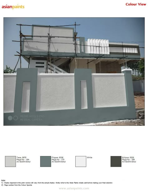 Outer Wall Paint Colours, Compound Wall Colour, Exterior House Paint Color Combinations Indian Asian Paints, Exterior Paint Colors For House Indian, Asian Paints Exterior Color Combination, Home Exterior Colors Combinations, Colour Building, Asian Paints Colour Shades, Compound Design