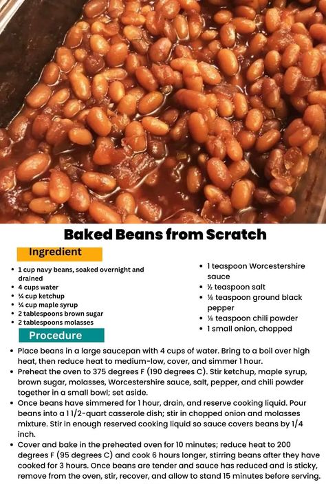 Farmhouse-Style Baked Beans – Insta Cooked Boone Bake Recipes, Diy Baked Beans From Scratch, Homemade Bbq Baked Beans, Copycat Bush's Baked Beans, How To Can Baked Beans, Bush Baked Beans Recipe, Bushes Baked Beans Recipe, How To Make Baked Beans, Crockpot Baked Beans From Scratch