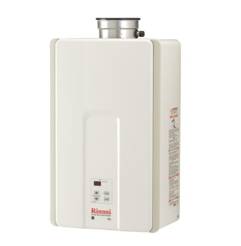 V65IP Tankless Water Heater | Rinnai America Tankless Water Heater Gas, Tankless Hot Water Heater, Water Heater Installation, Pull Out Faucet, Pipe Decor, Gas Water Heater, Diy Plumbing, Utility Sink, Water Heaters