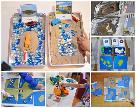 Ideas on How to Introduce Land and Water Forms to Kids Water Forms, Homemade Playdough, Nature Table, Afterschool Activities, Water Activities, After School, Water Crafts, Fun Learning, Learning Activities