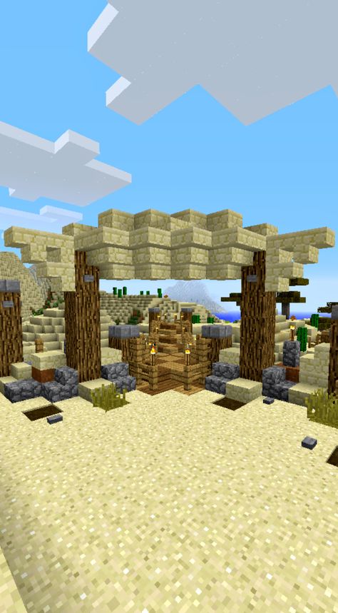 Desert Gate Minecraft, Minecraft Gateway, Minecraft Timelapse, Minecraft Desert, Desert Village, Building A Gate, Mc Builds, Minecraft House, Survival Mode