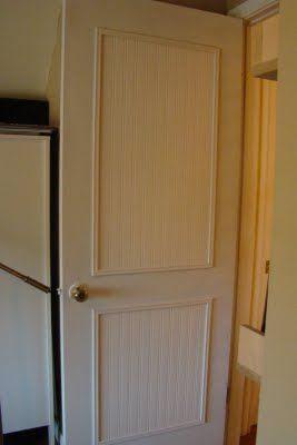 Diy Beadboard, Beadboard Wallpaper, Door Makeover Diy, Hollow Core Doors, Remodeling Mobile Homes, Diy Makeover, Door Makeover, Bedroom Doors, Diy Door