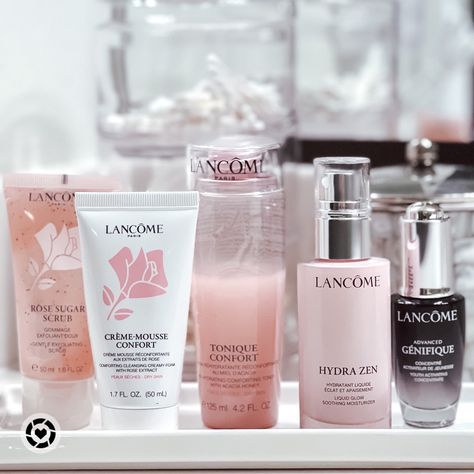 Lancome Skincare Routine, Dorm 2023, Goal 2024, High End Skincare, Facial Care Routine, My Skin Care Routine, Lancome Skincare, Goals 2024, Luxury Skincare Brands