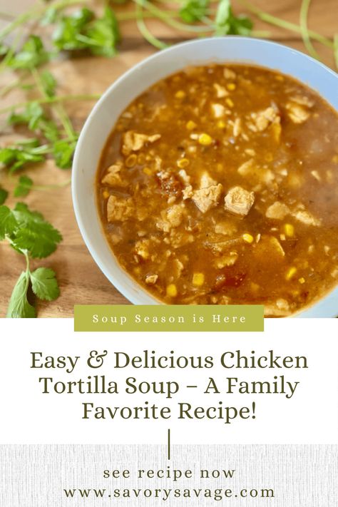 Warm up with this Easy & Delicious Chicken Tortilla Soup! 🌶️🍲 Perfectly spiced and customizable with your favorite toppings like avocado, sour cream, and crispy tortilla strips. A family favorite for over 20 years, this comforting soup is quick to make and full of flavor. Serve it any night of the week or for special occasions. Don’t forget my secret ingredient—sriracha! Get the recipe now! #ChickenTortillaSoup #ComfortFood #HealthyRecipes Creamy Tortilla Soup Recipe, Creamy Tortilla Soup, Avocado Sour Cream, Ravioli Recipes, Latin Dishes, Making Soup, Tortilla Strips, Tortilla Soup Recipe, Ravioli Recipe