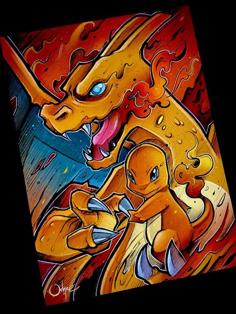 Charizard Art, Character Design Drawing, Pikachu Drawing, Pokemon Painting, Pokemon Sketch, Pokemon Starters, Naruto Sketch Drawing, Pokemon Charizard, Pokemon Tattoo