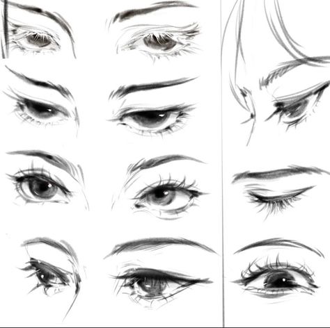 Pin by miko on reference | Anime art tutorial, Art inspiration drawing, Anime eye drawing ศิลปะ Sugar Skull, 얼굴 드로잉, Eye Drawing Tutorials, Anatomy Sketches, 인물 드로잉, Gambar Figur, Drawing Expressions, Anime Eye Drawing, Digital Painting Tutorials