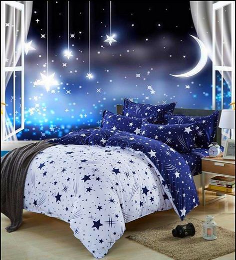 Moon And Stars Bedroom Ideas, Moon And Stars Bedroom, Stars Bedroom, Galaxy Bedroom, Galaxy Room, Galaxy Decor, Star Bedroom, Midnights Era, Space Themed Bedroom