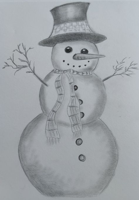 Bleistiftzeichnung Schneemann How To Draw A Snowman Step By Step, Snowman Sketch, Christmas Sketches, Snowman Outline, Snowman Pictures, Snowman Drawing, Draw A Snowman, Christmas Sketch, Snowmen Pictures