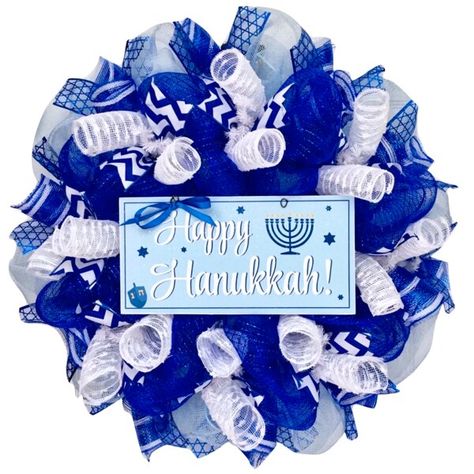 Hannukah Crafts, Hannukah Decorations, Diy Hanukkah, Etsy Wreaths, Hanukkah Crafts, Chanukah Decor, Hanukkah Decorations, Mesh Wreath Diy, Gold Christmas Decorations