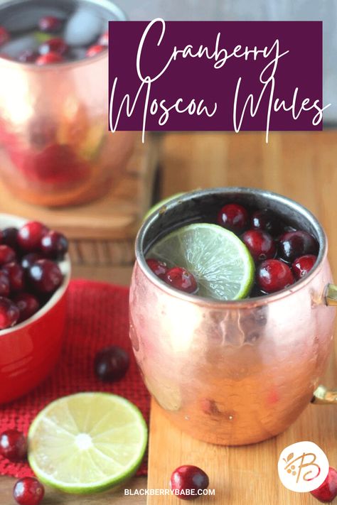 Cranberry Moscow Mule Recipe Batch Moscow Mule, Moscow Mule Drink, Cranberry Moscow Mule Recipe, Party Cocktail Recipes, Cranberry Mule, Moscow Mule Drink Recipes, Holiday Mules, Christmas Beverages, Cranberry Moscow Mule