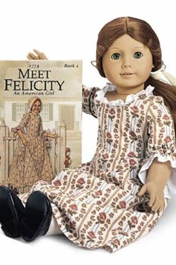 From Addy to Samantha: The Definitive American Girl Doll Ranking #purewow #entertainment #family #children Felicity Hair, Felicity Merriman, Pleasant Company Dolls, American Girl Doll Names, Low Cut Outfit, American Girl Felicity, American Girl Books, American Girl Dress, Elizabeth Cole