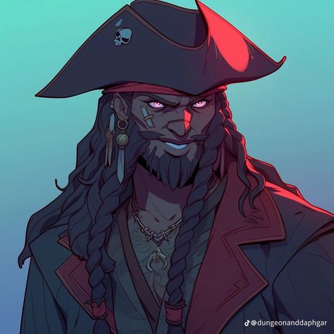 Pirate Dnd Art, Male Pirate Oc, Pirate Art Male, Pirate Fantasy Art, Dnd Pirate Character Design, Male Pirate Character Design, Dnd Pirate Art, Orc Pirate, Pirate Character Design