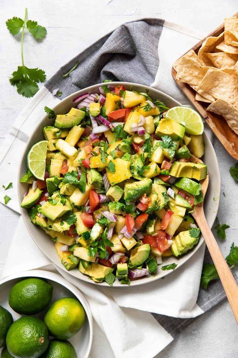 Hot Mexican Street Corn Dip, Hot Mexican Street Corn, Pineapple Avocado Salsa, Corn Elote Recipe, Elote Dip Recipe, Fresh Corn Salsa, Avocado Corn Salsa, Roasted Tomatillo Salsa, Avocado Salsa Recipe