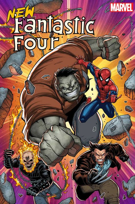 Vendor: Marvel Comics Type: COMICS Price: 4.99 SPIDER-MAN! GHOST RIDER! WOLVERINE! HULK! When these unlikely heroes first banded together to become the NEW FANTASTIC FOUR, they made Marvel history. Now this fan-favorite team returns in an all-new adventure written by Peter David! Set shortly after the events of the group's first appearance, brace yourself for a wild ride and guest stars aplenty - including the original FF. Plus, a series of mystery villains that you'll never see coming!… Dragon Comic, Variant Covers, Brace Yourself, Horror Comics, Black Dragon, Fantastic Four, Book Release, Comic Book Covers, Ghost Rider