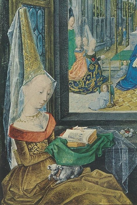 Stundenbuch Maria v. Burgund - detail - Category:Mary of Burgundy in portraits - Wikimedia Commons Burgundian Dress, Mary Of Burgundy, Medieval Princess, Medieval Artwork, Princess Hat, Medieval Aesthetic, Medieval Paintings, Fairytale Princess, Late Middle Ages