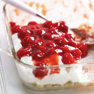 Cherry Supreme Dessert Cherry Cheesecake Dip, Cherry Recipes Dessert, Dip Ideas, Cake Dip, Potluck Ideas, Coconut Dessert, 8x8 Pan, Cheesecake Dip, Nilla Wafers