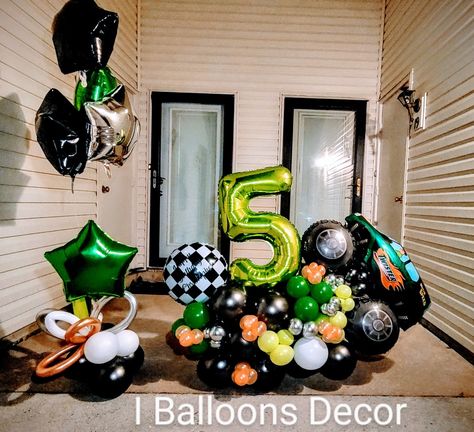 Balloon Business, 5 Birthday, 5 Balloons, Monster Jam, Balloon Decor, Number 5, Balloon Bouquet, Monster Truck, 5th Birthday