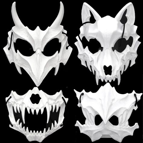 Armadura Ninja, Mask Horror, Tiger Skull, Fox Skull, Demon Mask, Halloween Costume Props, Prom Costume, Wolf Skull, Horror Party