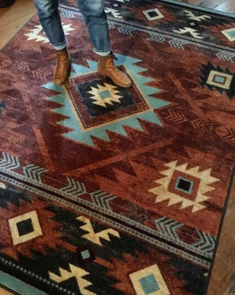 Southwest Area Rugs, Big Rug, Southwest Rugs, Western Bedroom Decor, Western Rooms, Native American Decor, Western Bedroom, Rug Cream, Southwestern Home