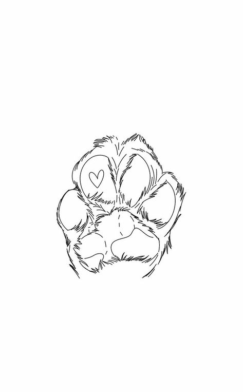 Paw With Heart Tattoo, Dogs Paw Drawing, Black And White Dog Wallpaper, Heart Paw Tattoo, Paw Dog Tattoo, Jack Russell Terrier Tattoo, Paw Tattoo Design, Tattoo Dog Paw, Dog Inspired Tattoos