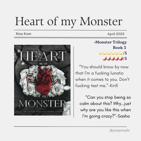 Dark Mafia Romance Book review please give credit if repost Dark Mafia Romance, My Monster, Mafia Romance, Rina Kent, Dark Romance Books, Im Going Crazy, Book Ideas, Book Reviews, Going Crazy