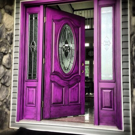 Ombre Front Door, Purple Front Door Colors, Purple Front Door, Purple Front Doors, Purple Furniture, Door Paint, Door Colors, Purple Door, Furniture Logo