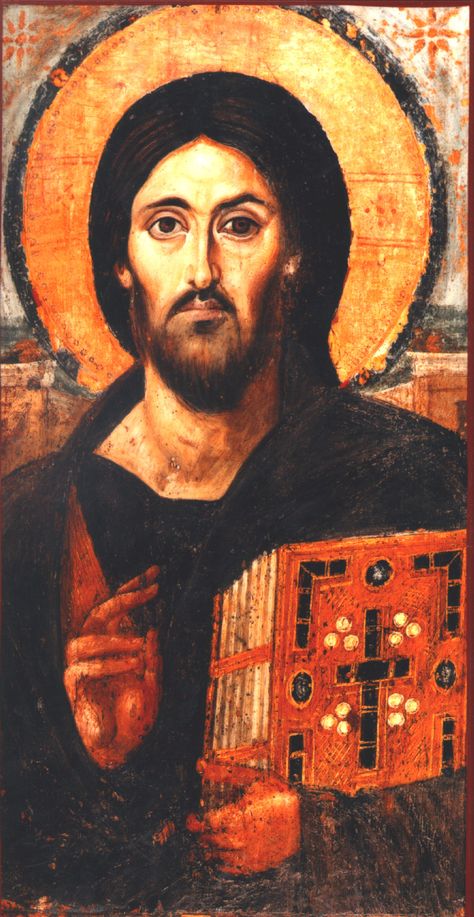 6th century encaustic icon of Christ Pantocrator from Sinai Christ Pantocrator, Eastern Roman, Holy Quotes, Russian Icons, Christ The King, Orthodox Icon, Eastern Orthodox, Byzantine Art, Byzantine Icons