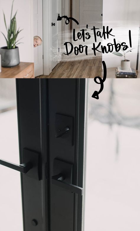 Modern Door Knob, Doorknobs Interior, Modern Farmhouse Interior Doors, Indoor Door Handles, Apartment Front Doors, Black Door Knobs, Interior Door Hardware, Modern Interior Door, Interior Door Knobs