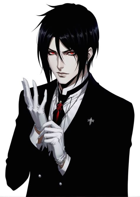 Demon, black butler, anime, dark hair, red eyes Black Butler Sebastian Fanart, Sebastian Michaelis Fanart, Black Butler Fanart, Sebastian Fanart, Sebastian Black Butler, Black Butler Sebastian, Black Butler Manga, Hot Vampires, Black Butler 3