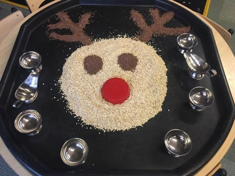 Christmas Tree Tuff Tray Ideas, Christmas Messy Play For Toddlers, Reindeer Activities Preschool, Christmas Messy Play, Winter Tuff Tray, Christmas Tuff Tray Ideas, Baby Room Activities, Tuff Tray Ideas Toddlers, Christmas Activities For Toddlers