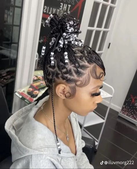 Blonde Instagram, Bow Hair Tie, Short Box Braids Hairstyles, Long Bow, Natural Braids, Beauty Hairstyles, Box Braids Hairstyles For Black Women, Cute Braided Hairstyles, Braids Hairstyles Pictures