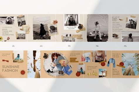 Vintage Instagram Carousel - Design Template Place Seamless Instagram Post, Carousel Post Instagram Ideas, Scrapbook Carousel Instagram, Insta Carousel Design, Seamless Carousel Instagram, Carousel Aesthetic, Ig Carousel, Carousel Post, Aesthetic 2023