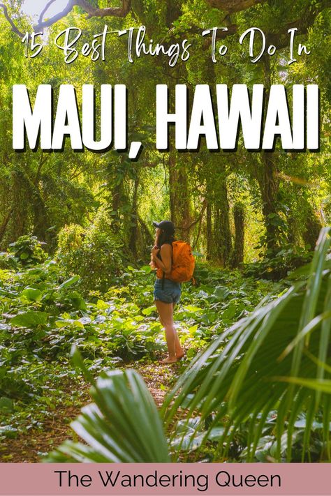 15 Best Things to Do in Maui | Activities & Top Tips - The Wandering Queen South Maui Things To Do, Things To Do In Maui, Top Things To Do In Maui, Free Things To Do In Maui, Wailea Maui Things To Do, One Day In Maui, Maui Must Do Activities, Backpacking Checklist, Maui Activities