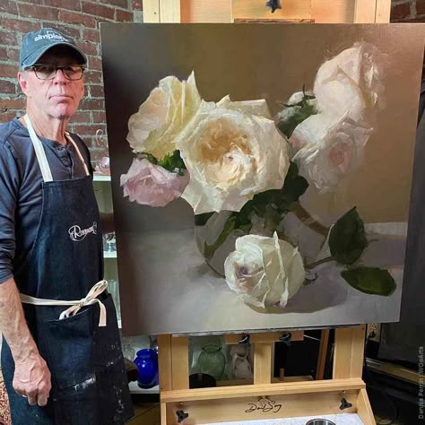 Dennis Perrin Gallery | 20 Floral Oil Paintings - American Artist Dennis Perrin, Rose Oil Painting, Flower Painting Canvas, American Painting, Floral Oil Paintings, Still Life Oil Painting, Art Painting Gallery, Floral Oil, Beautiful Flowers Wallpapers