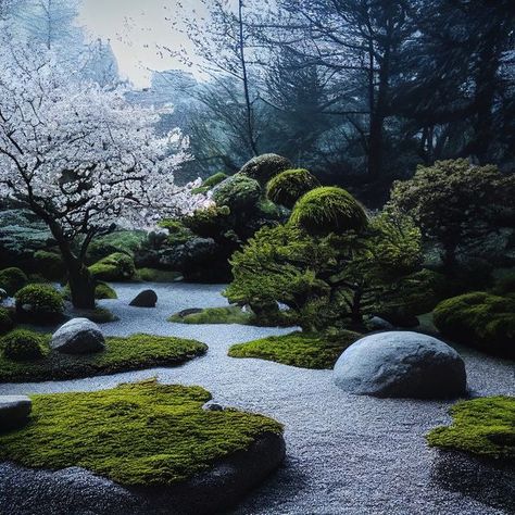 Simon Kitchin on Instagram: "We are working on a Japanese-inspired garden in the Hampstead area, London. There will be a lot of natural, zen vibes; moss and trees galore. We will also include some modern touches, like an open seating area for guests to enjoy with friends and family. The design will be quite unique—we can't wait to share more of it with you all. #slowlife #slowliving #slowlifestyle #zen #zenart" Contemporary Zen Garden, Japanese Garden Backyard, Unique Landscaping, Green Therapy, Modern Japanese Garden, Modern Gardening, Waterfall Garden, Japanese Inspired Garden, Mountain Path