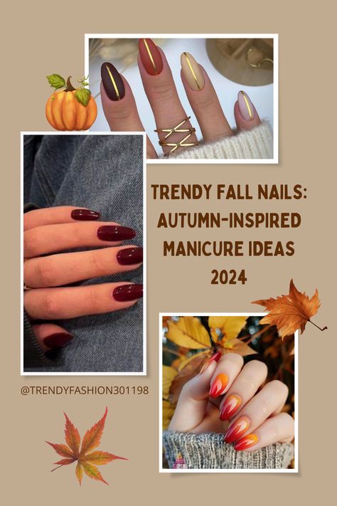 As leaves turn golden amber and the air gets crisp, we feel a change. This autumn, it's time to refresh your nails, just like your wardrobe. Picture wearing your favorite cozy sweater with nails that shine in autumn colors. Let's dive into trendy fall nails that show off your style with unique colors and designs for 2024.
#fall nails   #autumn manicure #seasonal  #nail art #cozy nail designs 
#pumpkin spice nails #leaf-inspired nail patterns #sweater weather nails Pumpkin Spice Nail Designs, Sweater Weather Nails, Weather Nails, Spice Nails, Trendy Fall Nails, Autumn Manicure, Pumpkin Spice Nails, Negative Space Nail Art, Chic Manicure