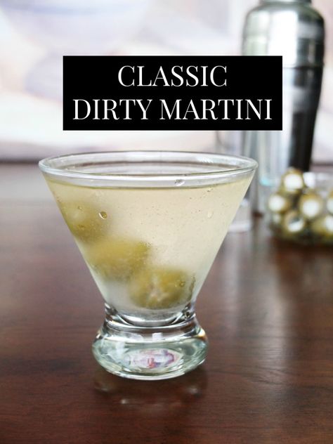 The best dirty martini recipe you'll ever try. I even show how to make it extra dirty and I have a surprise ingredient that takes this classic dirty martini up a notch. #nationalmartiniday // www.ElleTalk.com Best Dirty Martini Recipe, Best Dirty Martini, Blue Cheese Olives, Dirty Martini Recipe, Martini Recipes Vodka, Olive Brine, Martini Recipe, Vodka Martini, Boozy Drinks