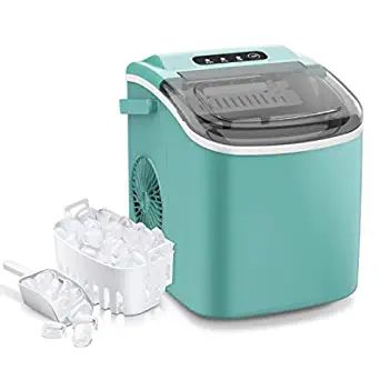 26 lbs in 24 Hours, 9 Cubes Ready in 6 Mins, Self-Cleaning, Portable Ice Maker Countertop Ice Maker, Ice Bin, Blue In Green, How To Make Ice Coffee, Portable Ice Maker, Ice Maker Machine, Ice Scoop, Ice Makers, Clear Ice