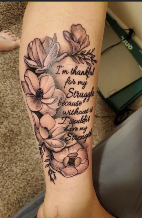 Religous Sleeve Tattoos For Women, Ladies Calf Tattoo Ideas, Tattoo Ideas Female Survivor, Strength Tattoos For Women Shoulder, She Overcame Everything Tattoo, Scripture Tattoo Ideas For Women, Cross Thigh Tattoos For Women, Sleeve Tattoos For Women Meaningful, Inspirational Tattoo