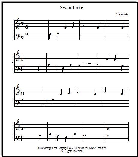 Easy piano sheet music Swan Lake, FREE, for little ballerinas, or any child who loves the mysterious sound of the minor scale. Download this classical sheet music free. Piano Lessons For Kids, Beginner Piano Music, Music And The Brain, Piano Sheet Music Classical, Classical Sheet Music, Minor Scale, Piano Music Lessons, Piano Beginner, Learn Violin