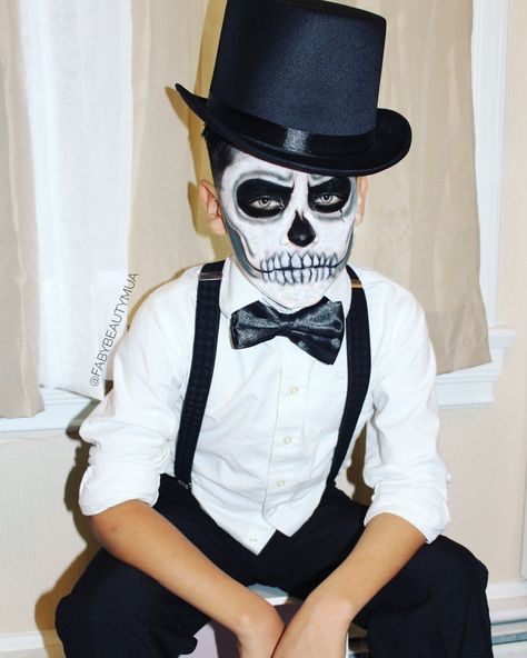 Skull makeup for kids Makeup For Kids, Baby Boy Halloween, Creepy Halloween Makeup, Skull Makeup, Toddler Halloween Costumes, Kids Makeup, Horror Movie Characters, Halloween Costumes For Kids, Baby Halloween